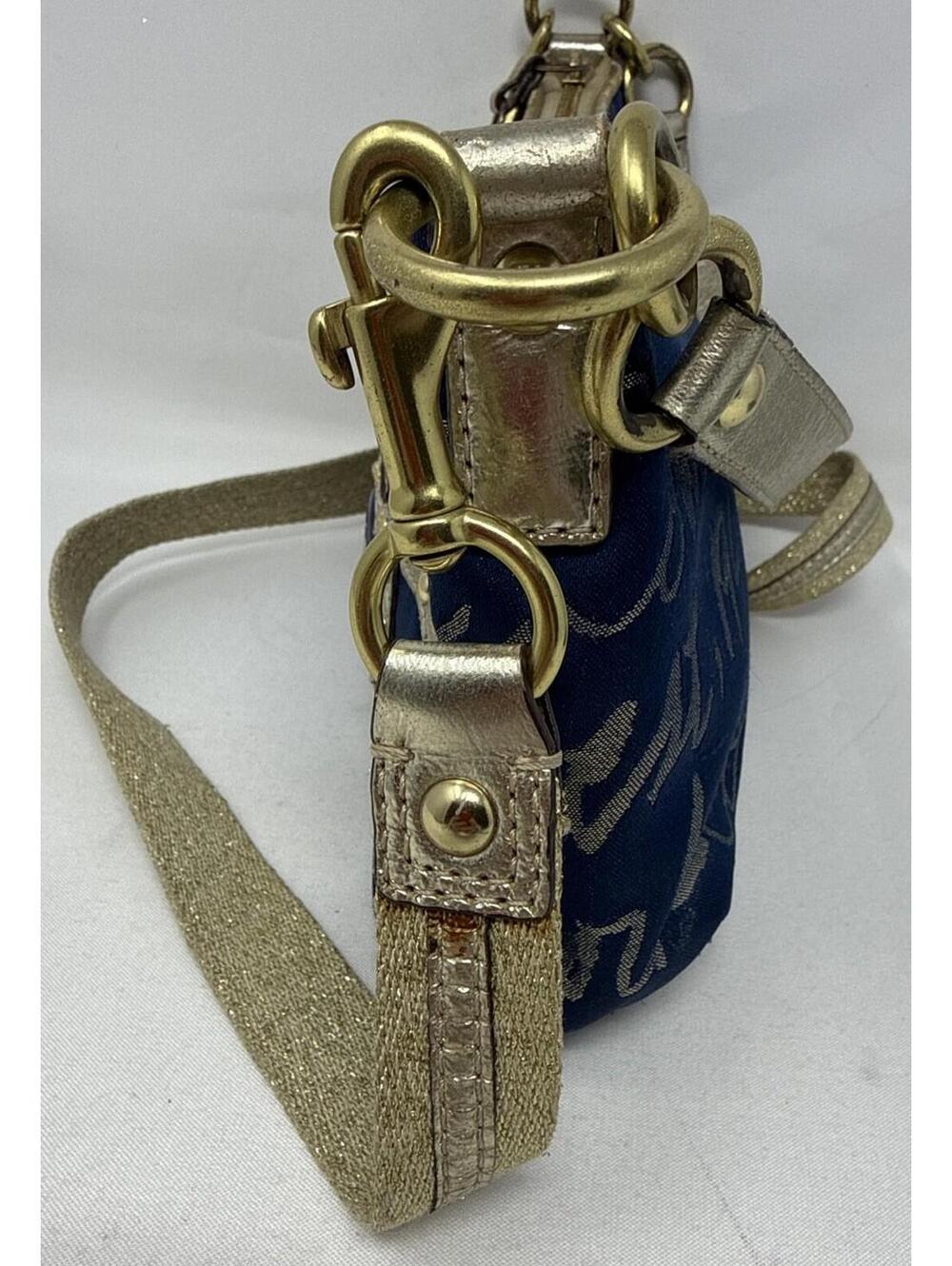 Coach Poppy Signature Script New York 1941 Navy/Gold/Metallic - Picture 4 of 15